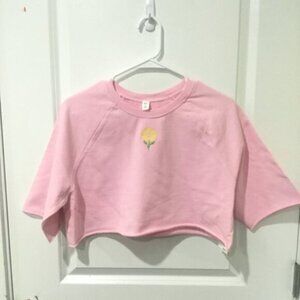 BP Pink Casual Flower Crop Top